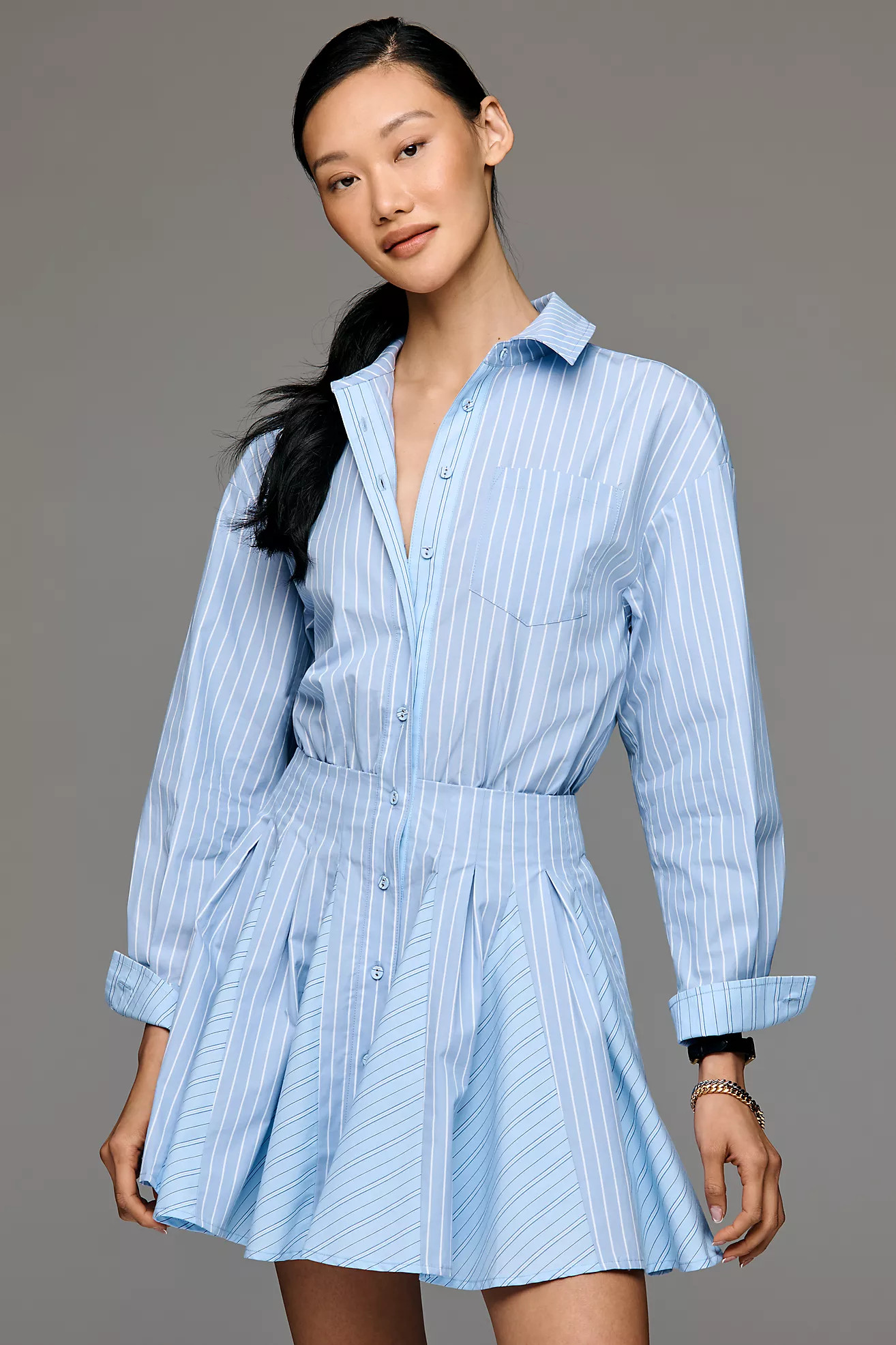 Avec Les Filles Waisted Long-Sleeve Shirtdress | Anthropologie (US)