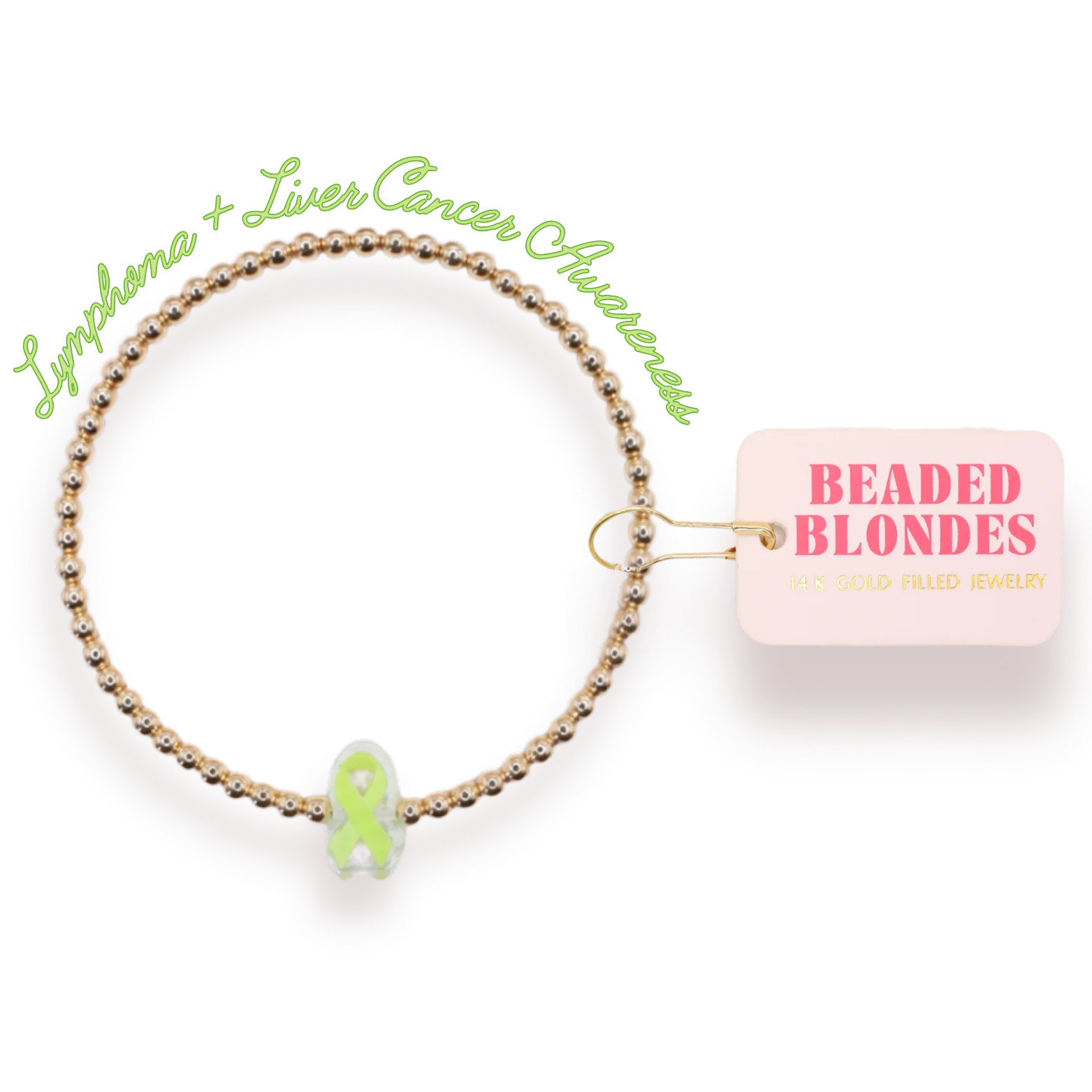 Green Cancer Awareness Ribbon Bracelet | Beaded Blondes