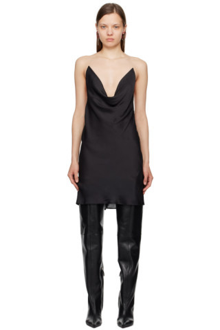 Black Invisible Strap Minidress | SSENSE