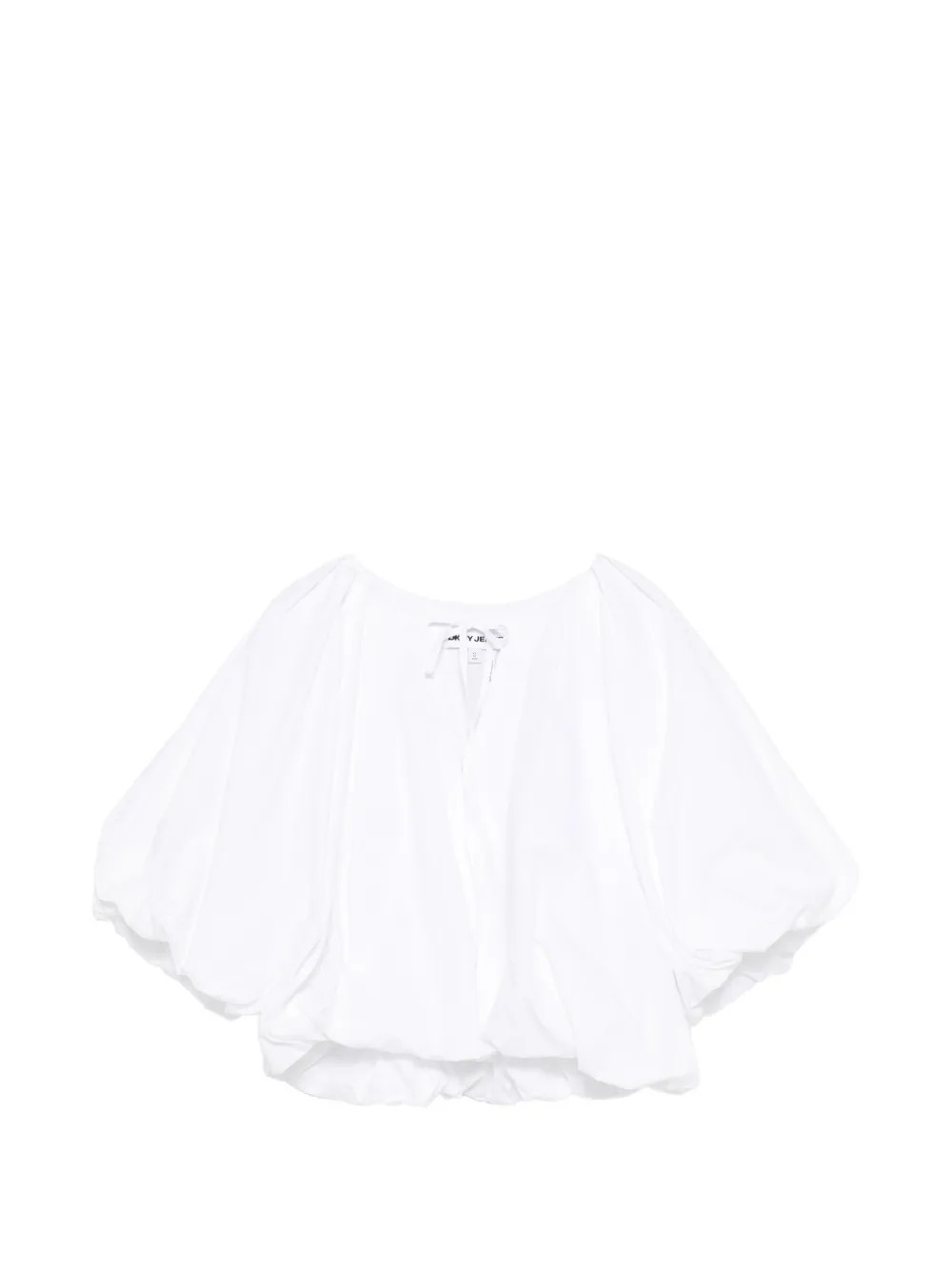 DKNY balloon-sleeve tie blouse - White | Farfetch Global