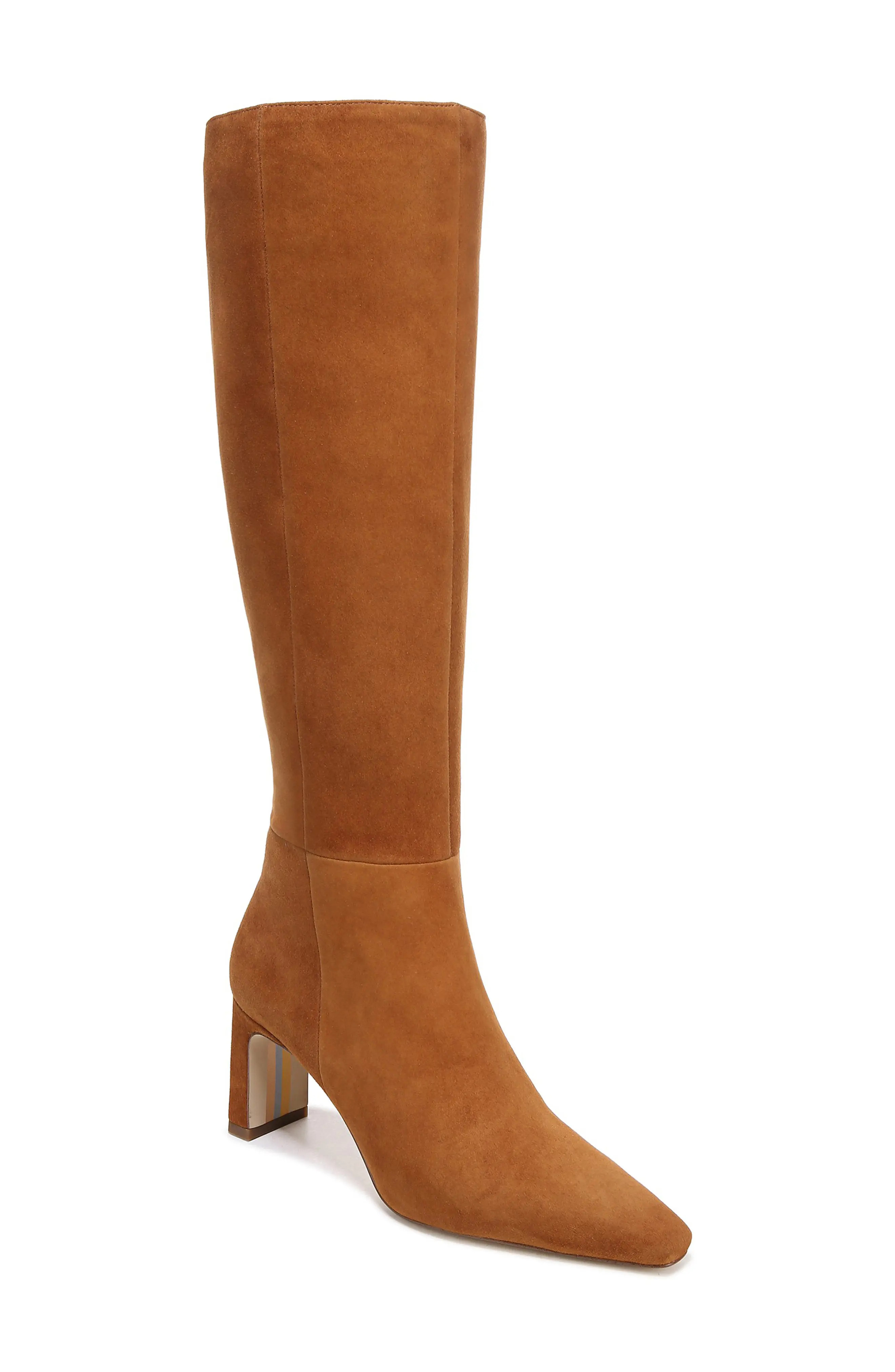 Sam Edelman Sylvia Knee High Boot in Black Leather at Nordstrom, Size 6 | Nordstrom