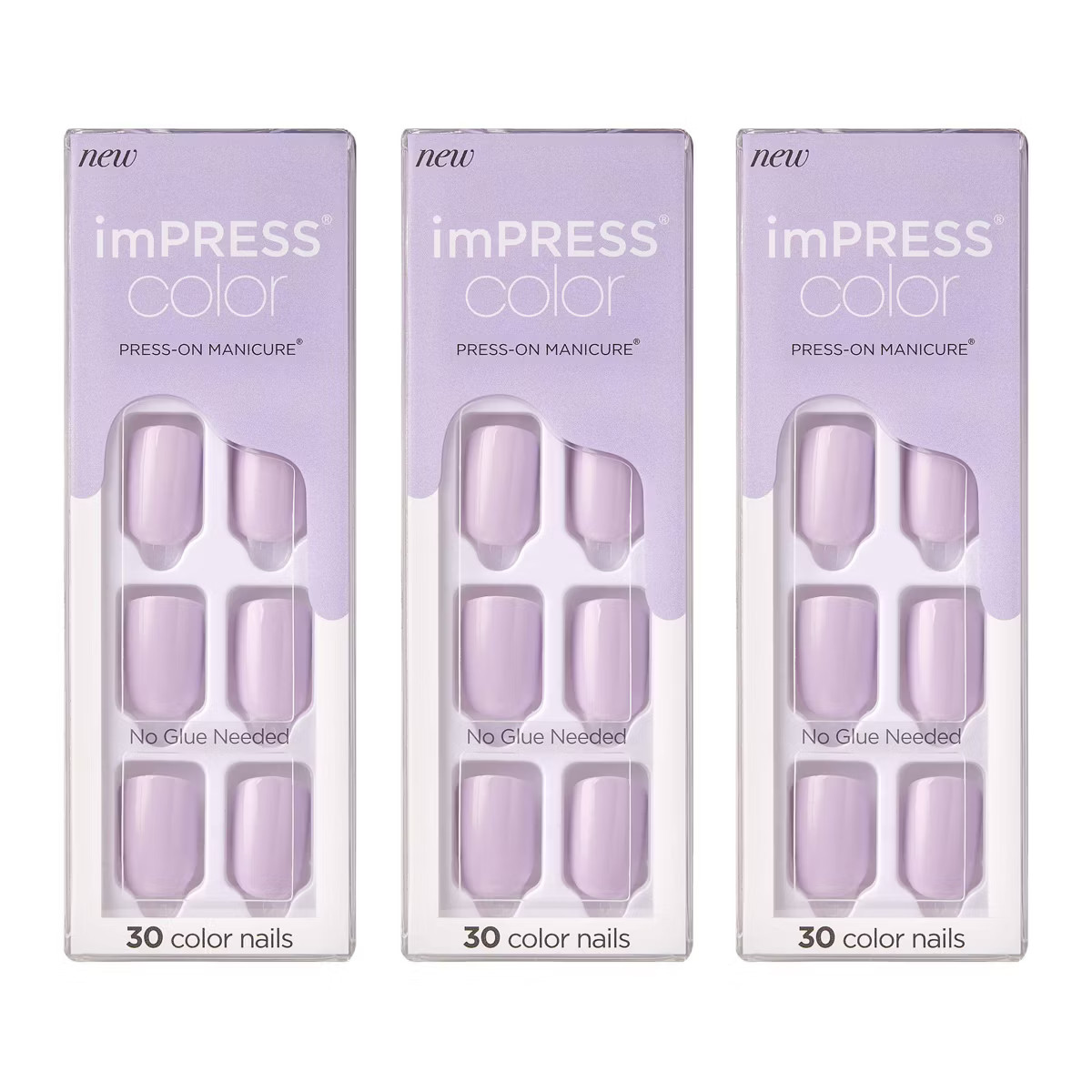 KISS imPRESS Color Press-On Nails - Picture Purplect - 3pk - 90ct | Target