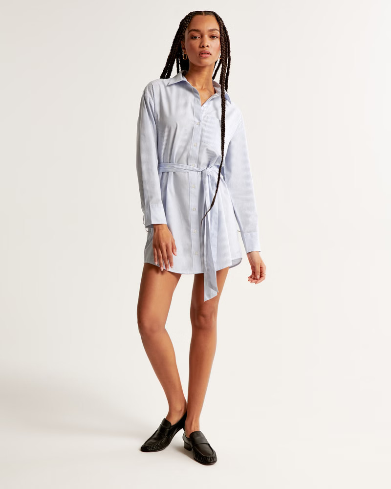 Relaxed Poplin Shirt Dress | Abercrombie & Fitch (US)