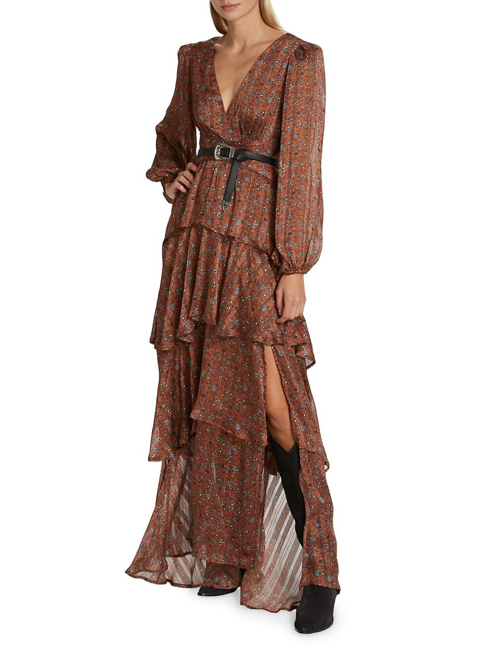 ASTR The Label Anora Cutout Tiered Maxi Dress | Saks Fifth Avenue