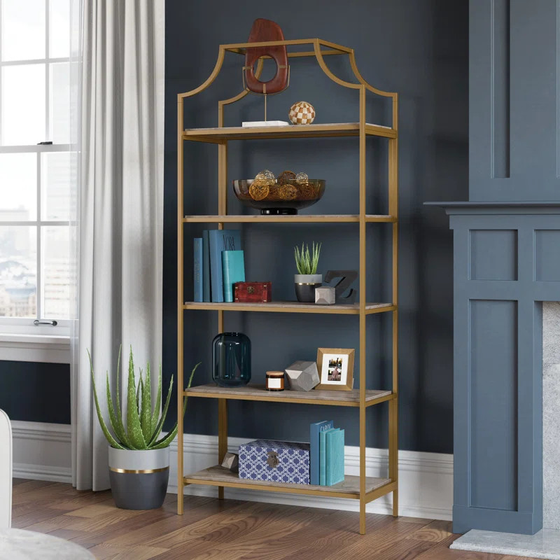 Damon 70.88" H x 30" W Metal Etagere Bookcase | Wayfair North America