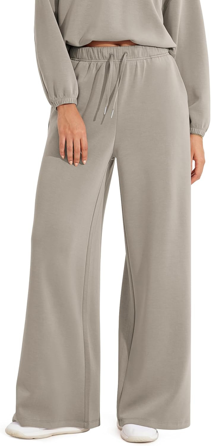 ODODOS Women's Modal Soft Extra Wide Leg Pants with Pockets Drawstring High Waist Pull-On Casual Pants - 27"/29" | Amazon (US)