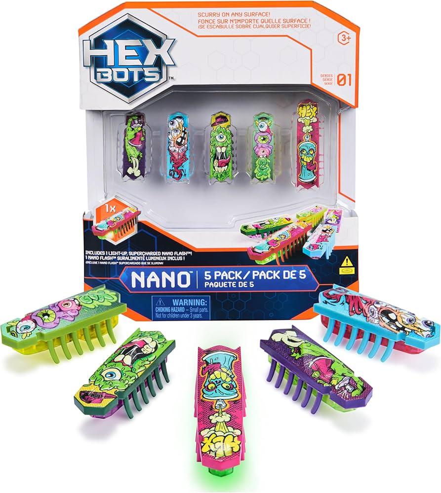 Nano 5 Pack, 4 Nano Bots with Bonus Flash Nano, Sensory Toys for Kids & Cats with Vibration Techn... | Amazon (US)