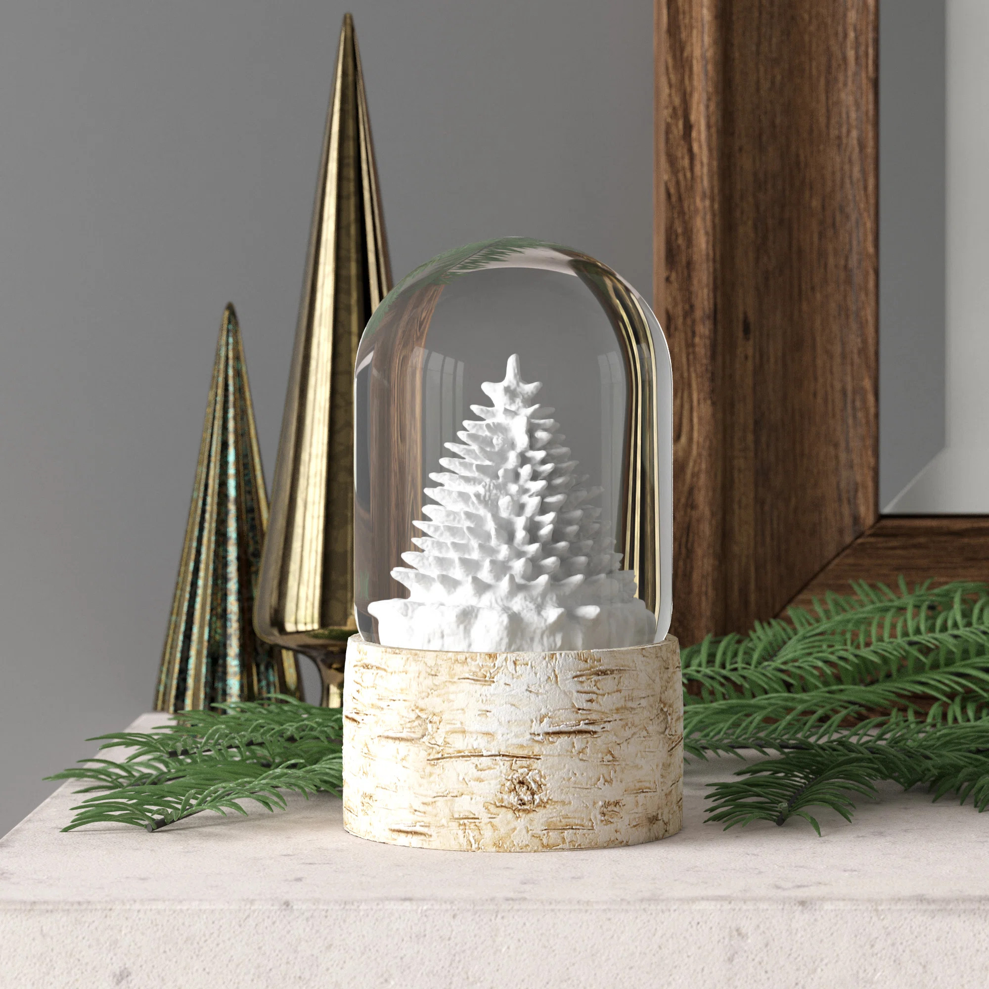 Snow Globe on Birch Tree Sculpture | Wayfair North America