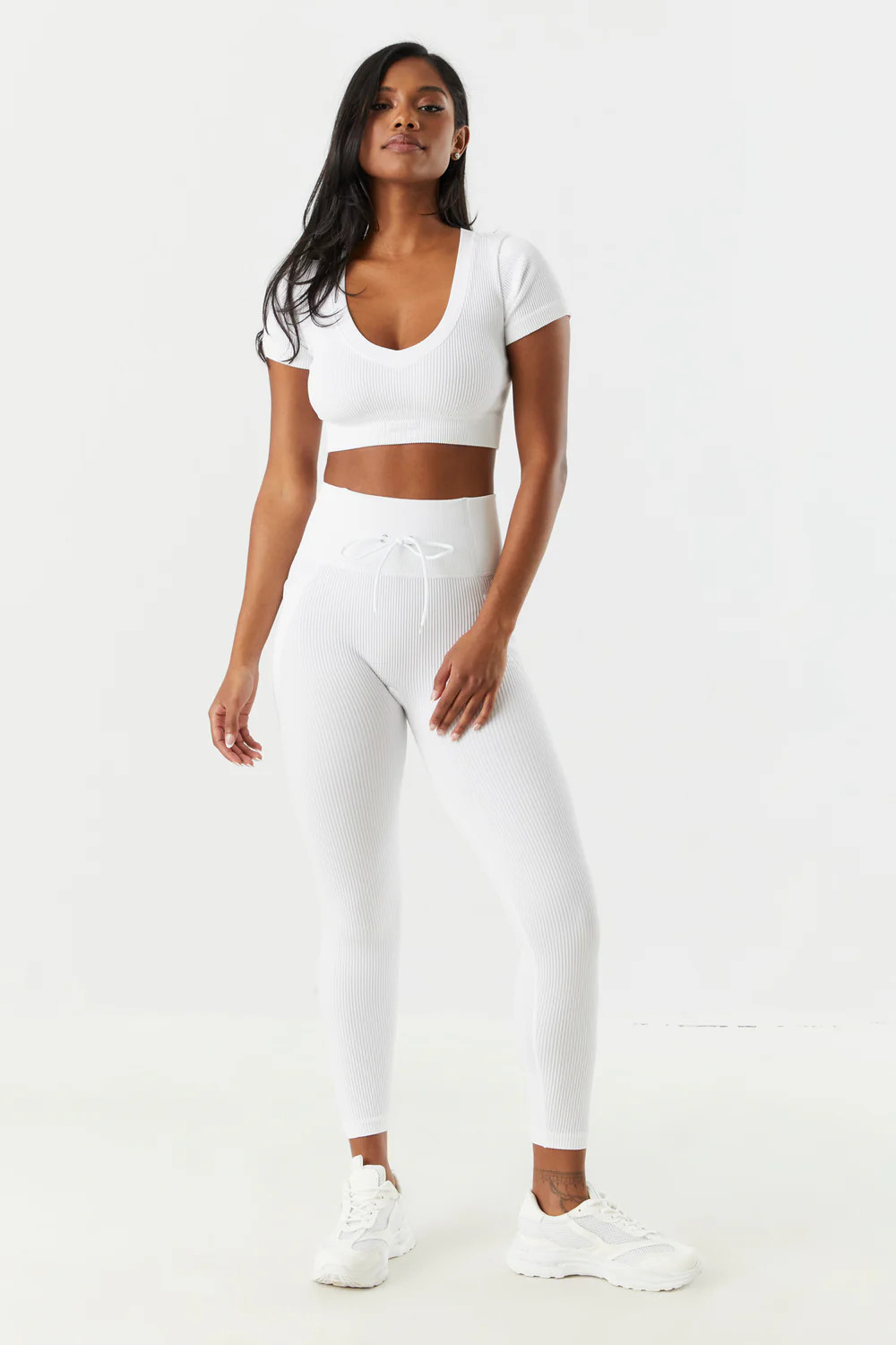 Sommer Ray Seamless Ribbed Drawstring Pocket Active Legging | Charlotte Russe