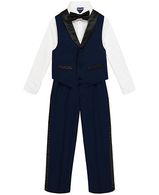 Nautica Toddler and Little Boys Tuxedo Vest 4-Piece Set - Macy's | Macy's