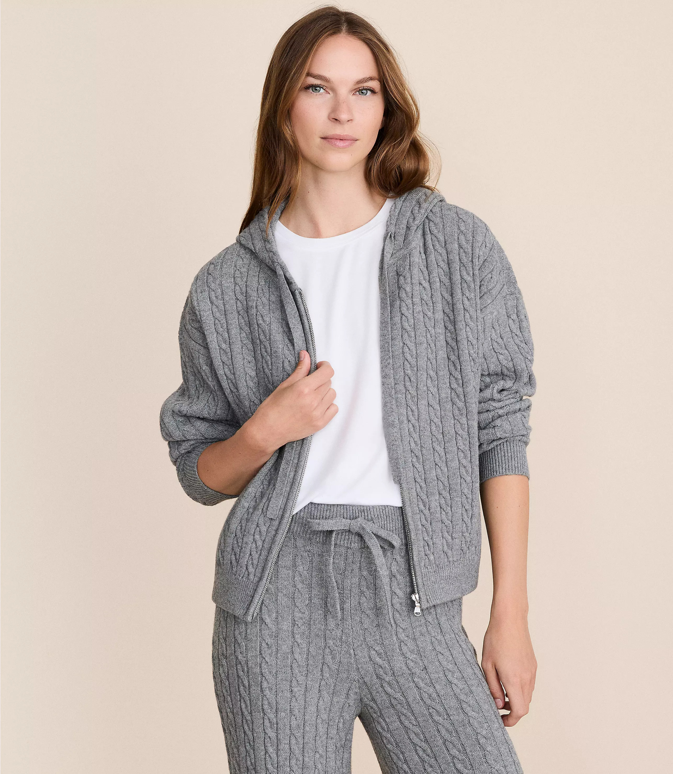 Lou & Grey Cable Hoodie Sweater | LOFT