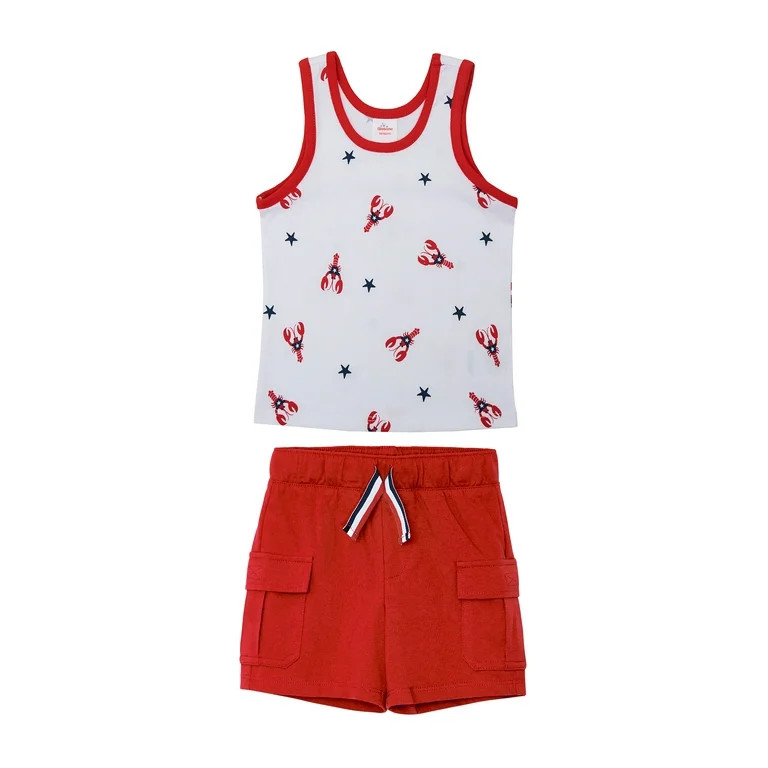 Way To Celebrate Toddler Boy Americana Tank and Short Set, 2 Pieces, Sizes 12M-5T | Walmart (US)