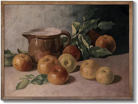 XOCUUI Vintage Aesthetic Room Decor, Harvest Apples Still Life Oil Painting Artwork Abstract Wall... | Amazon (US)