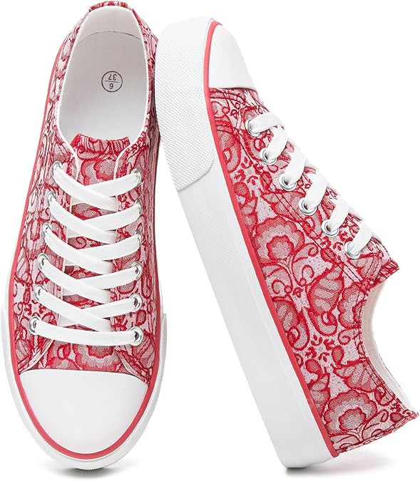 yageyan Womens White Tennis Shoes Low top Canvas Sneakers Women Fashion Shoes for Walking Casual ... | Amazon (US)