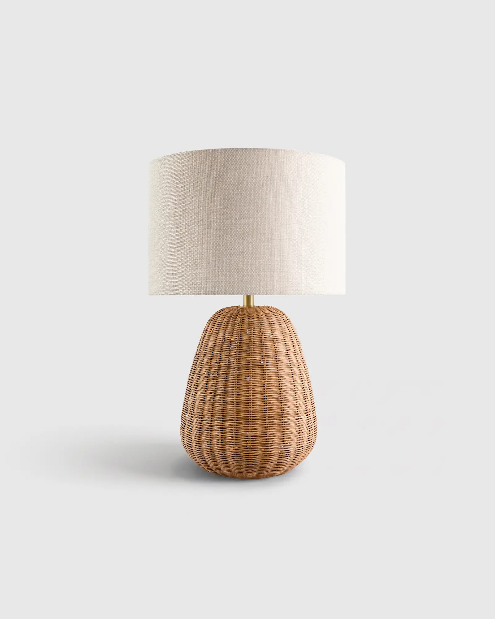 Natural Rattan Table Lamp with Linen Shade | Quince