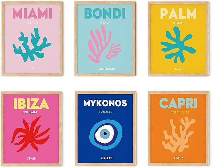 TwoDays Preppy Room Décor Aesthetic, Preppy Wall Decor, Preppy Travel Prints, Preppy Stuff, Prep... | Amazon (US)