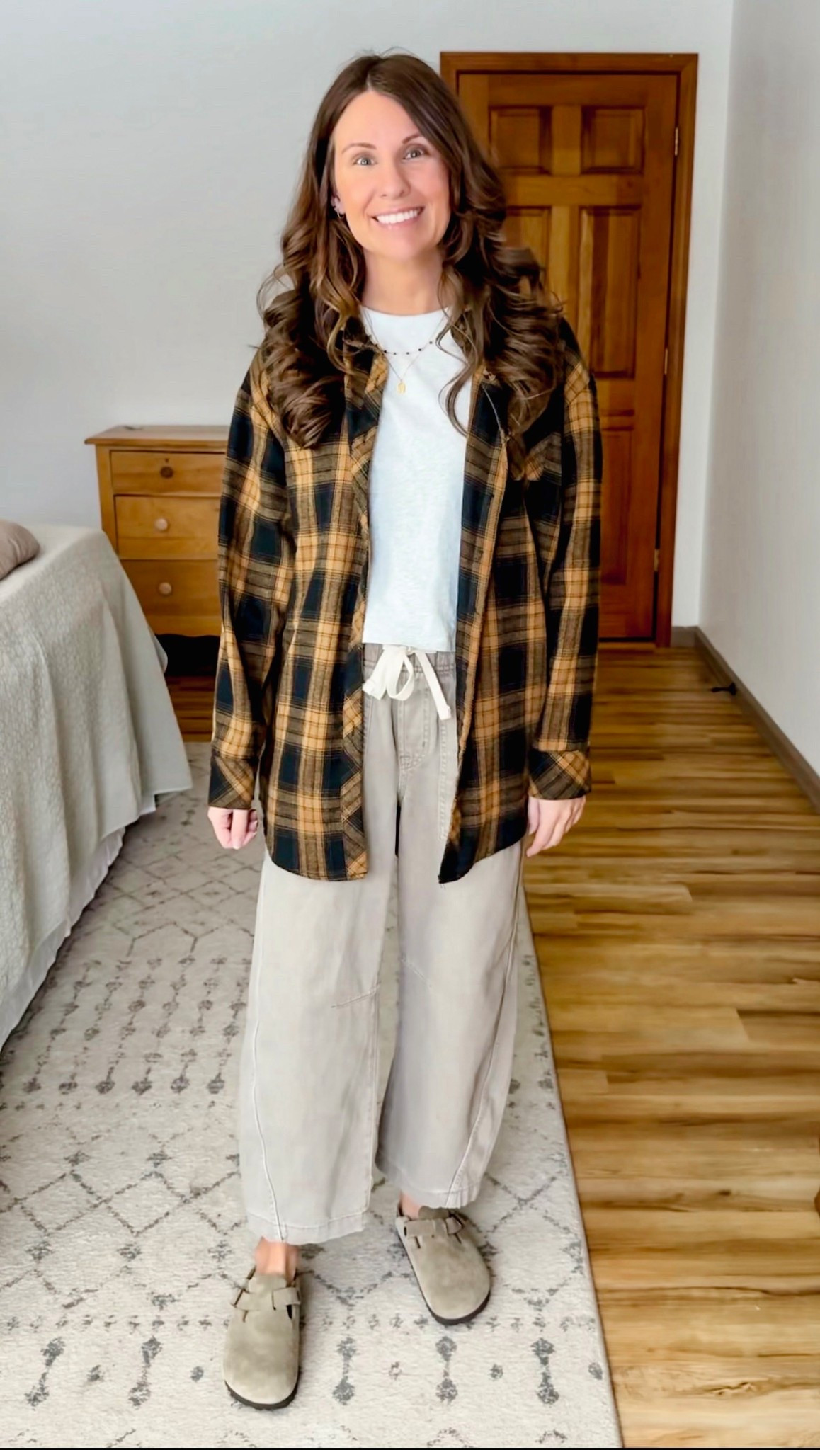 Wearing medium in the tee (cropped version is sold out—also linked the regular version and similar ones), xs petite/short in thr pull on pants (also have green! So comfy) and small in my flannel shirt. My Birkenstock clogs are size 6 and fit true to size (also linked a more affordable pair). 


#LTKSaleAlert #LTKPetite #LTKmomlife