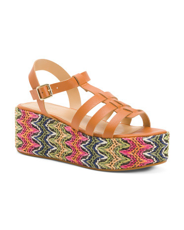 Made In Italy Leather Ankle Strap Sandals | TJ Maxx