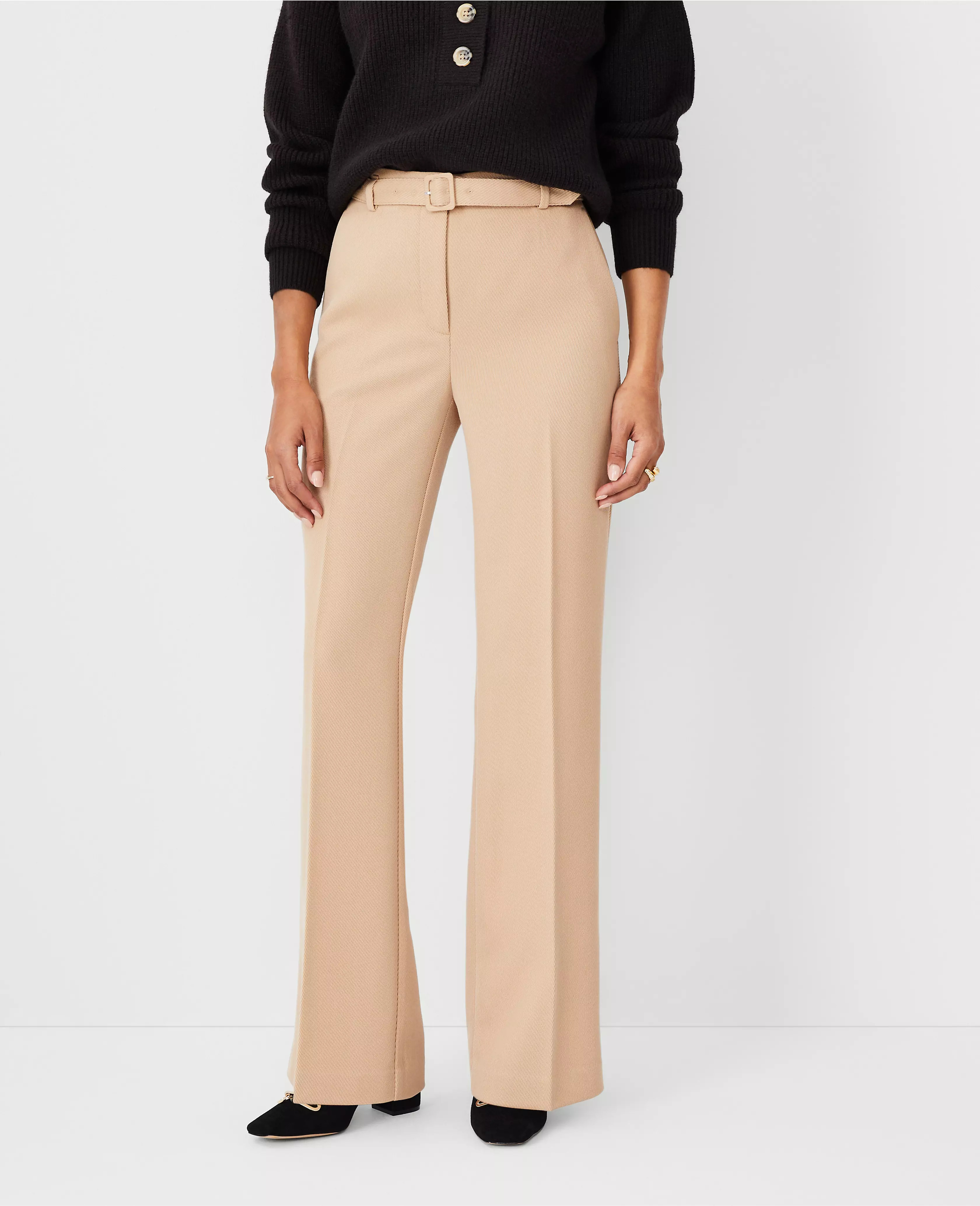 The Petite Belted Boot Pant in Stretch Twill | Ann Taylor (US)