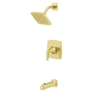 Pfister Bruxie 1-Handle 1-Spray Tub and Shower Faucet in Brushed Gold (Valve Included) 8P8-WS2-BI... | The Home Depot