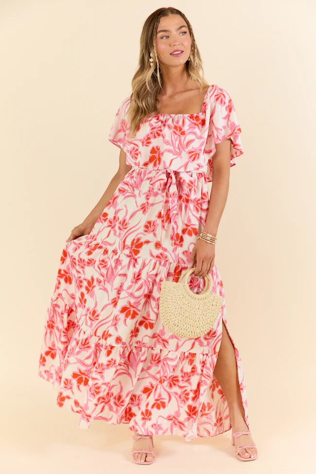 Feeling Just Fine Pink and White Maxi Dress FINAL SALE | Pink Lily