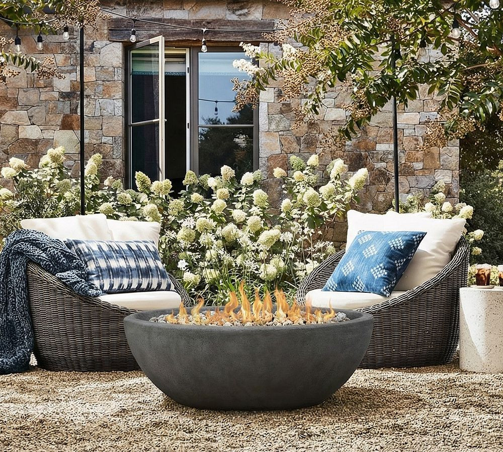 Blackwell Concrete Oval Propane Fire Pit (48" - 58") | Pottery Barn (US)