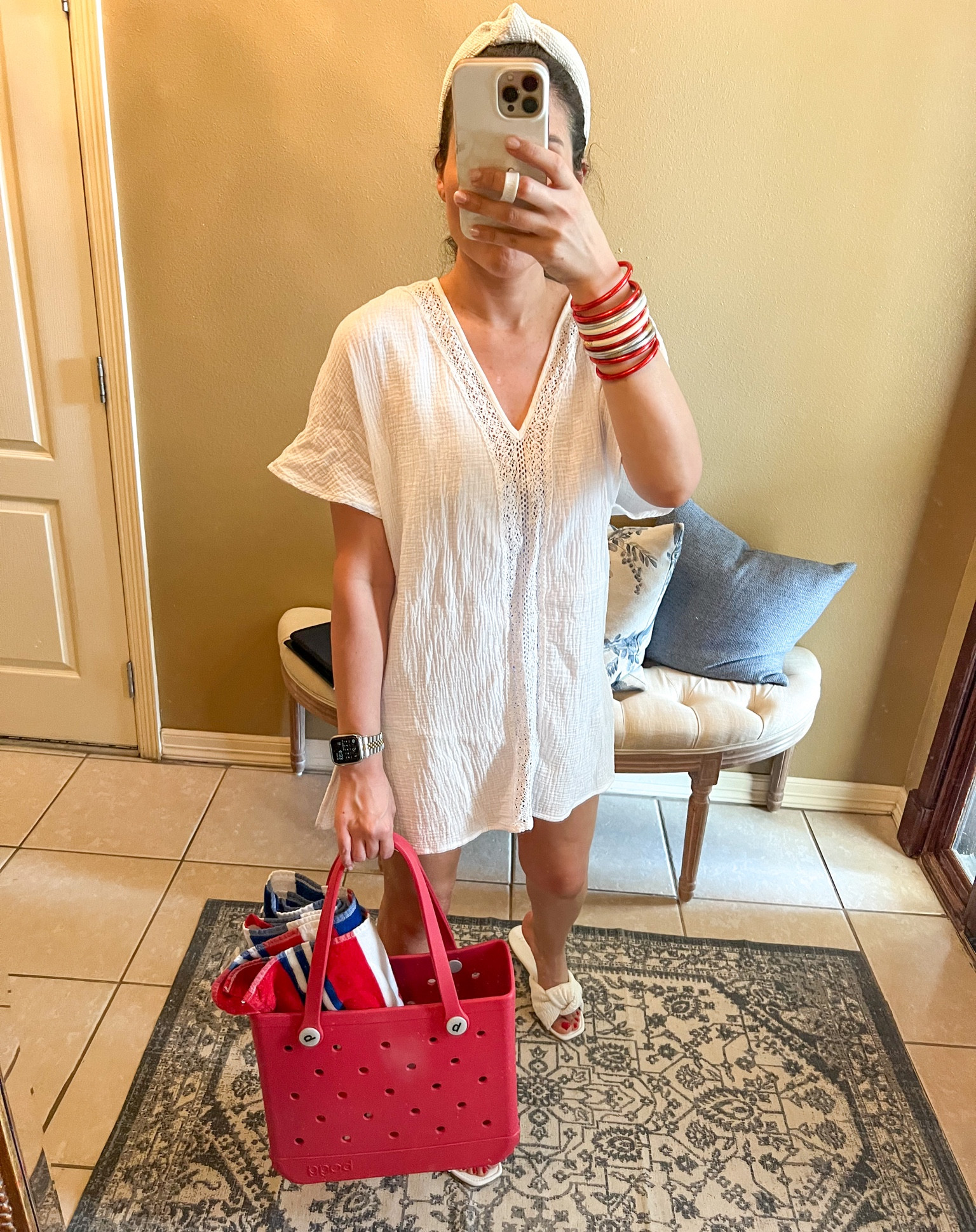 Memorial Day pool outfit
White swimsuit cover up 
White sandals 
Target 
Sale, Budhagirl , bracelets, Buddha, girl, Bangles 
Red
Ivory 
Bogg bag 
Apple Watch band 
Two-tone 
Gold 
Silver 
Rolex 
Amazon finds

#LTKshoecrush #LTKsalealert #LTKitbag
