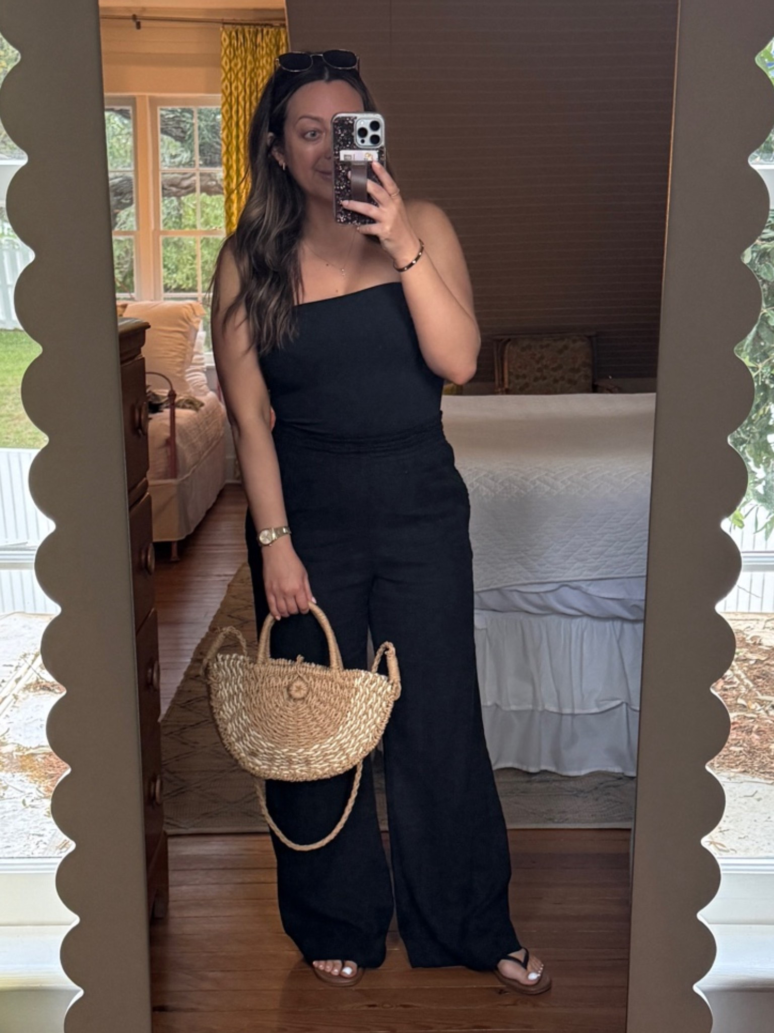 Casual vacation dinner outfit: tube top + linen pants

#LTKootd #LTKTravel #LTKSaleAlert