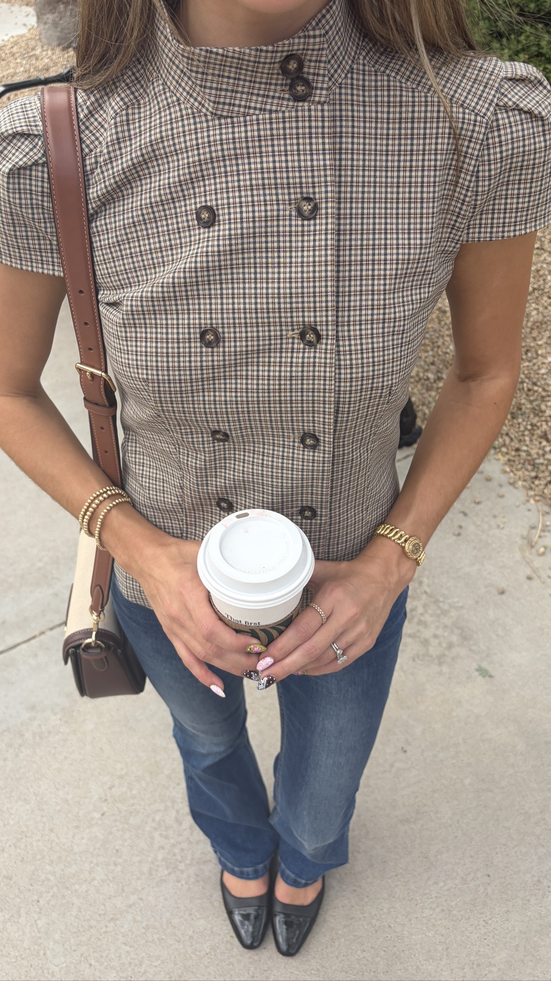 @Zara with the cutest fall top 🤎🍂 Linked similar pieces! Absolutely obsessed with these jeans from Princess Polly, they fit so perfectly and go with so many outfits! #fallstaple #zara #fallfashion
