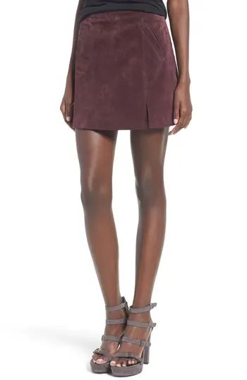 Women's Blanknyc Suede Miniskirt, Size 28 - Burgundy | Nordstrom