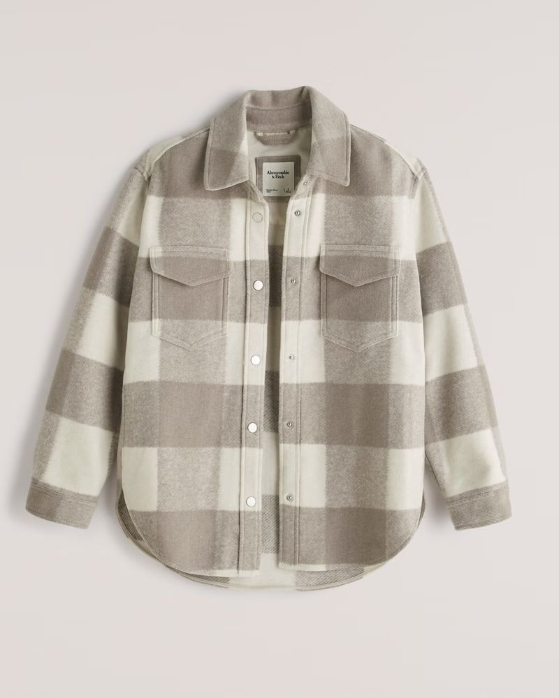 Women's Cozy Shirt Jacket | Women's Coats & Jackets | Abercrombie.com | Abercrombie & Fitch (US)