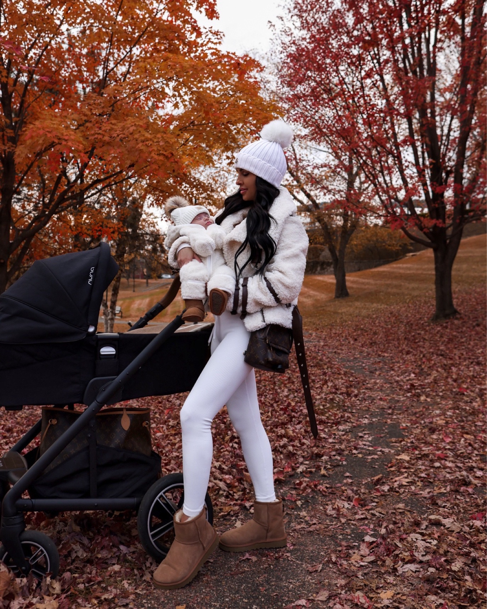 Fall outfit ideas mom and baby
Moncler and Amazon beanie
Ugg boots (short)
Amazon outfit 
Revolve jacket wearing an XS
Nuna striker


#LTKBaby #LTKSeasonal #LTKFindsUnder100