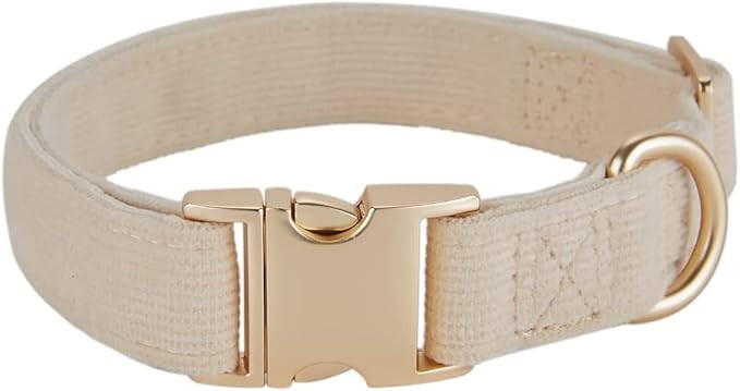Ewinoom Soft Dog Collar with Metal Buckle Adjustable Durable Comfort Cotton Corduroy Collars for ... | Amazon (US)
