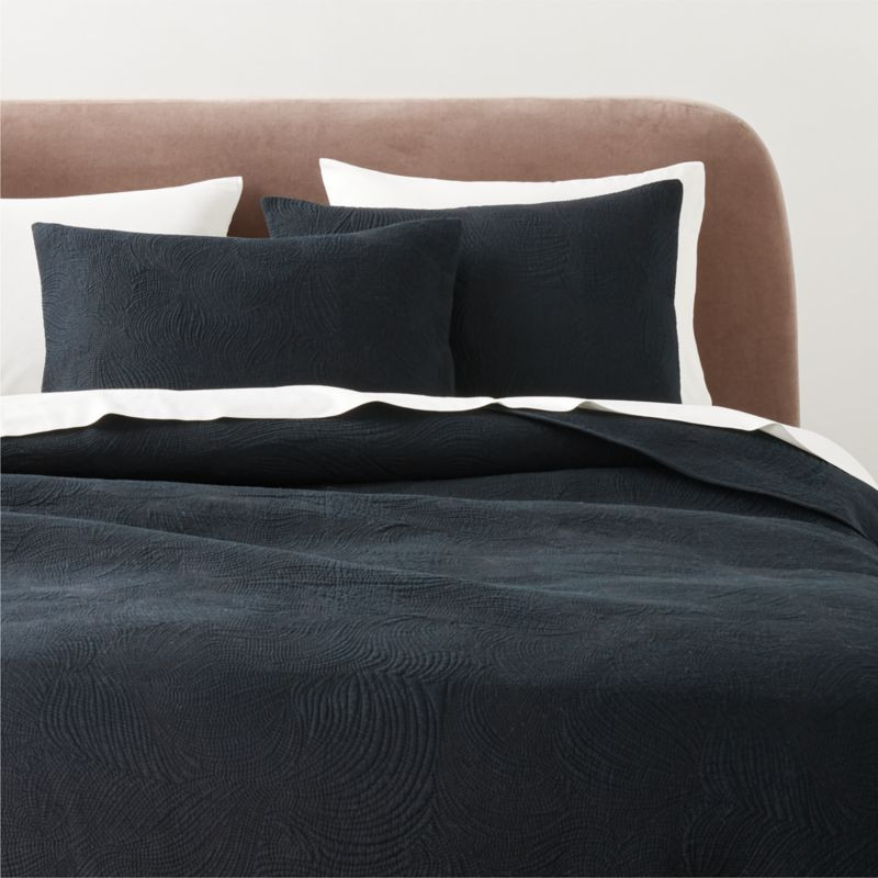 Alcina Organic Cotton Black King Quilt + Reviews | CB2 | CB2