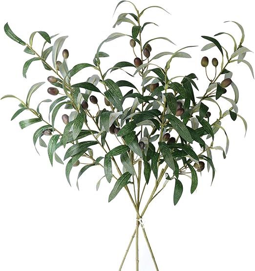 Jasming 28" Artificial Olive Branches Fake Fruits Leaves Green Plants for Office Crafts Room Deco... | Amazon (US)