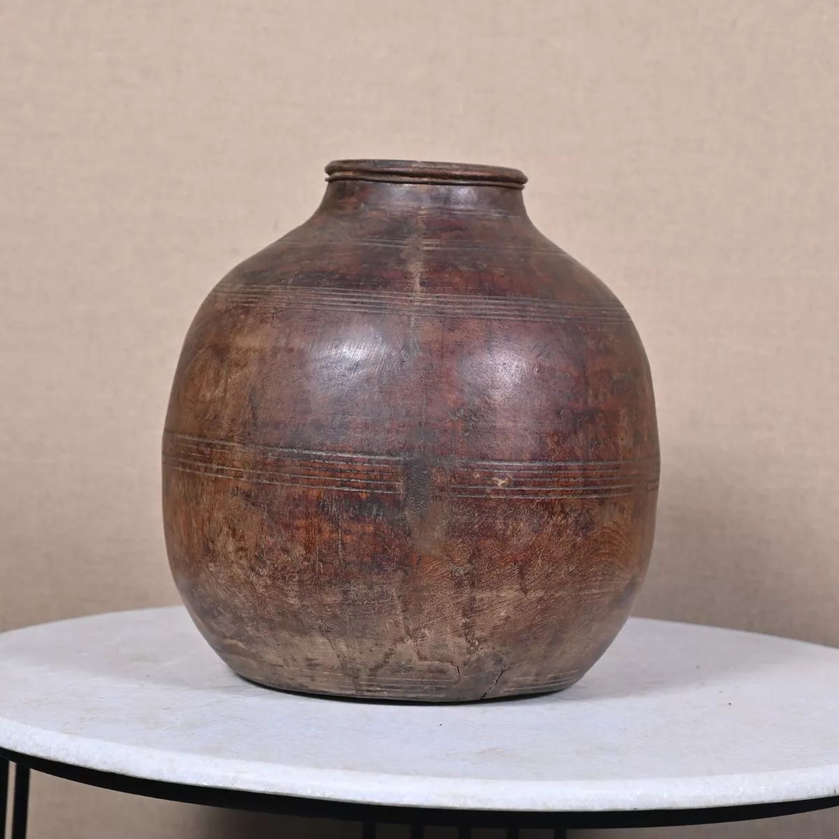 Vintage Wooden Pot Water Matka Pot Himachal Pot Storage Pot 12 Inch 10x10x12 In  | eBay | eBay US