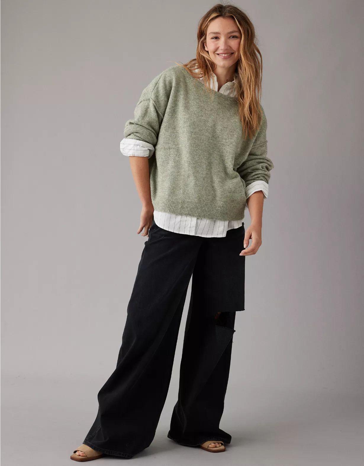 AE Whoa So Soft Ballet-Neck Sweater | American Eagle Outfitters (US & CA)