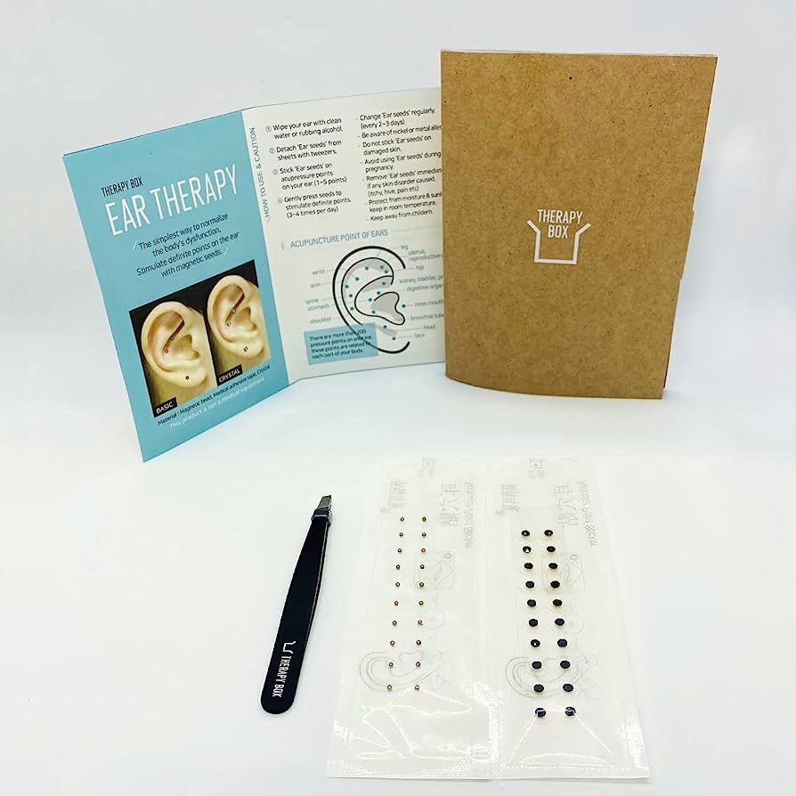 Therapy Box Swarovski Ear Seeds Acupuncture Kit – 1x Tweezer, 20x Basic and 20x Acupressure Ear... | Amazon (US)