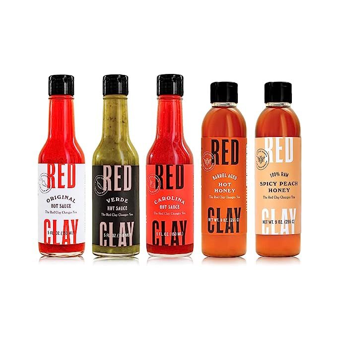 Red Clay Hot Sauce and Hot Honey, Whole Shebang Variety Pack (5 Count), with Original Hot Sauce (... | Amazon (US)
