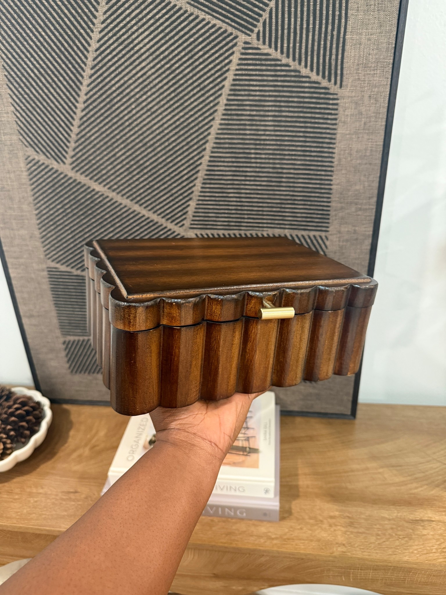 Better Homes & Gardens Scalloped Wooden Jewelry Box with Lid, Decorative Trinket Storage Organizer, Natural Wood

#LTKSeasonal #LTKHome