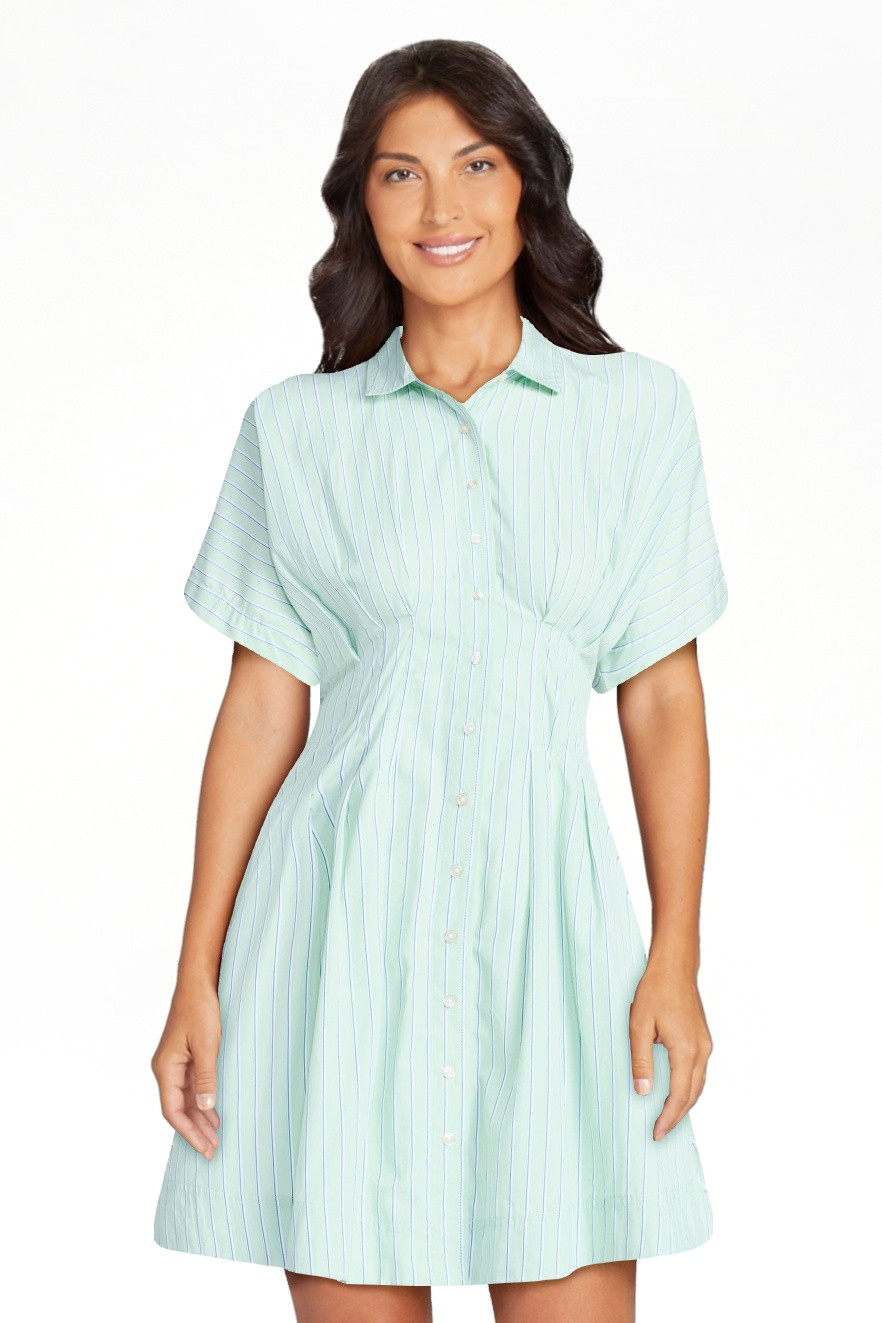 Free Assembly Women's Cotton Corset Mini Shirtdress with Short Sleeves, Sizes XS-XXL | Walmart (US)