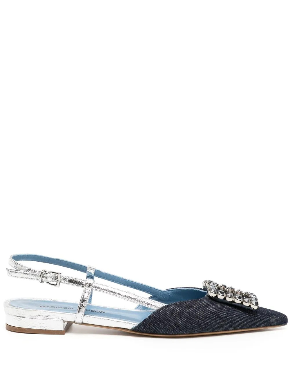 Madison.Maison Flat crystal-embellishment Slingback Pumps - Farfetch | Farfetch Global