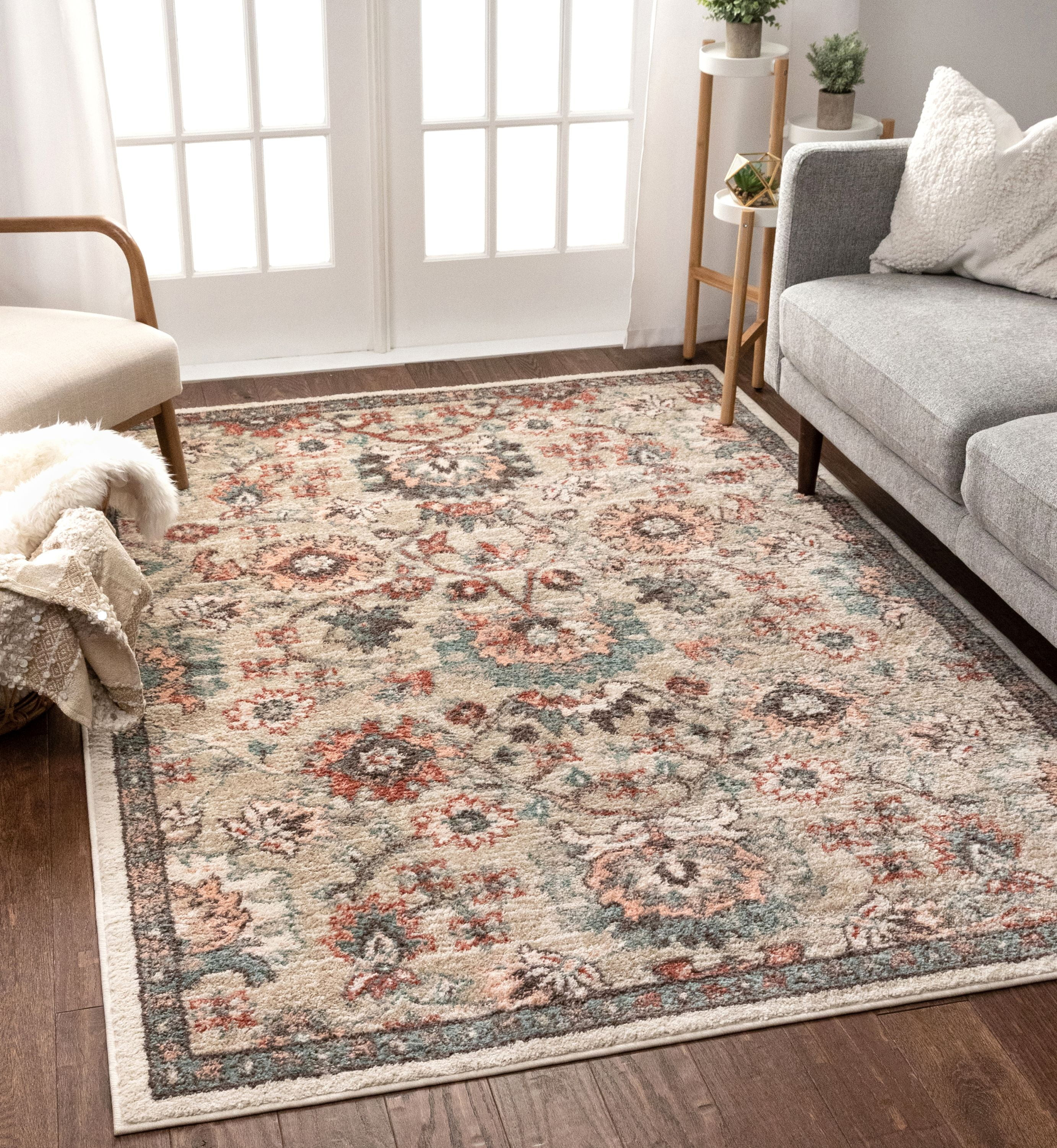 Well Woven Mystic Harper Bohemian Floral Distressed Blush 3'11" x 5'3" Area Rug - Walmart.com | Walmart (US)