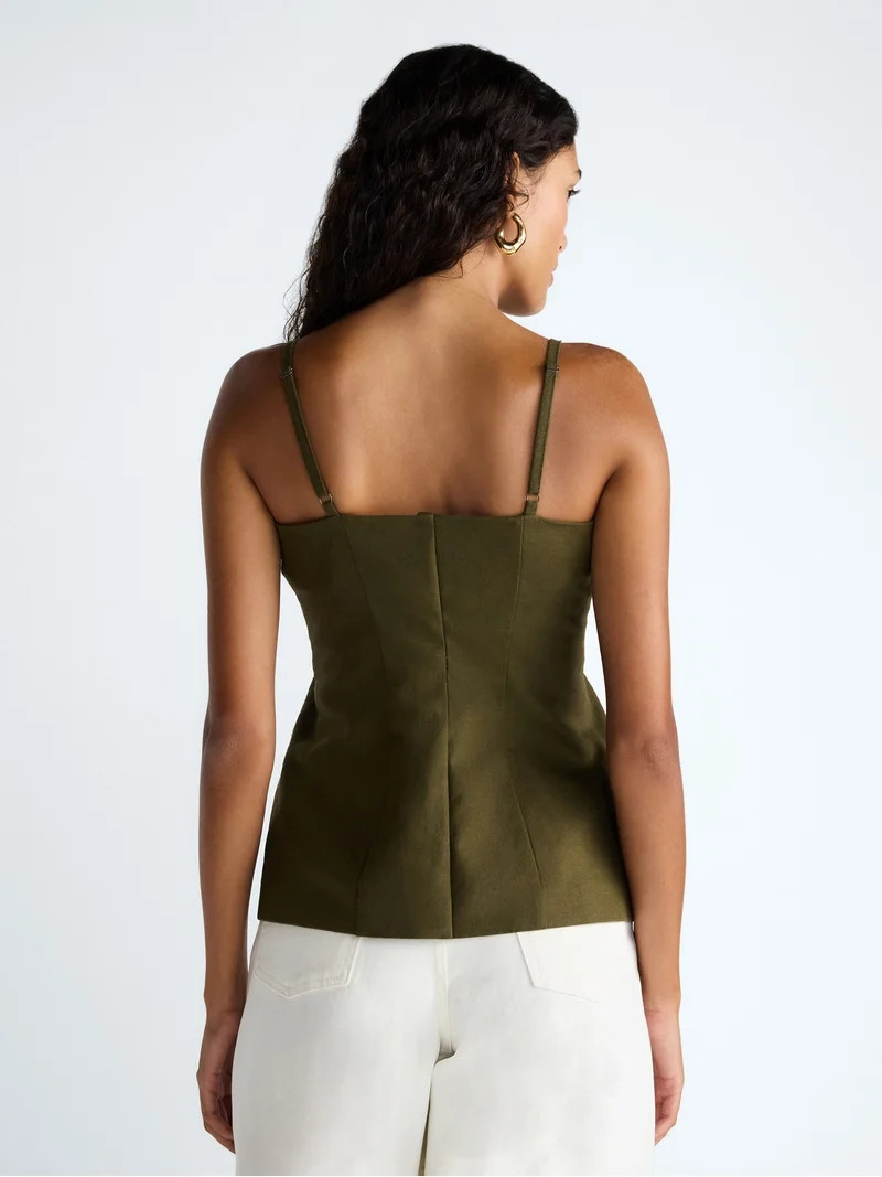 Scoop Women\u2019s Linen Blend Vest, Sizes XS-XL | Walmart (US)