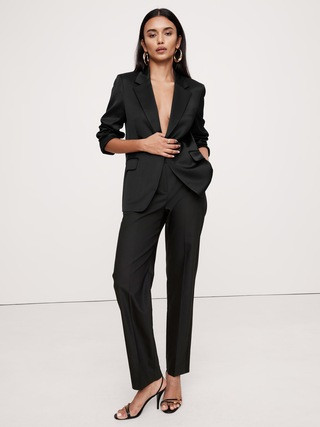 Barathea Italian Wool Tapered Tuxedo Pant | Banana Republic (US)