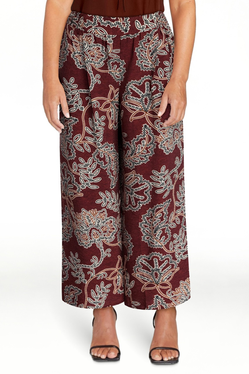 Time and Tru Women's Wide Leg Print Pants, Sizes XS-XXXL | Walmart (US)