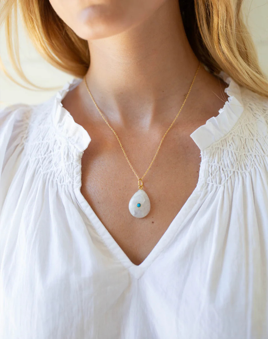 Moon Stone & Turquoise - White | Marea