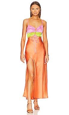 Show Me Your Mumu Calloway Cut Out Dres in Cantaloupe Luxe Satin from Revolve.com | Revolve Clothing (Global)