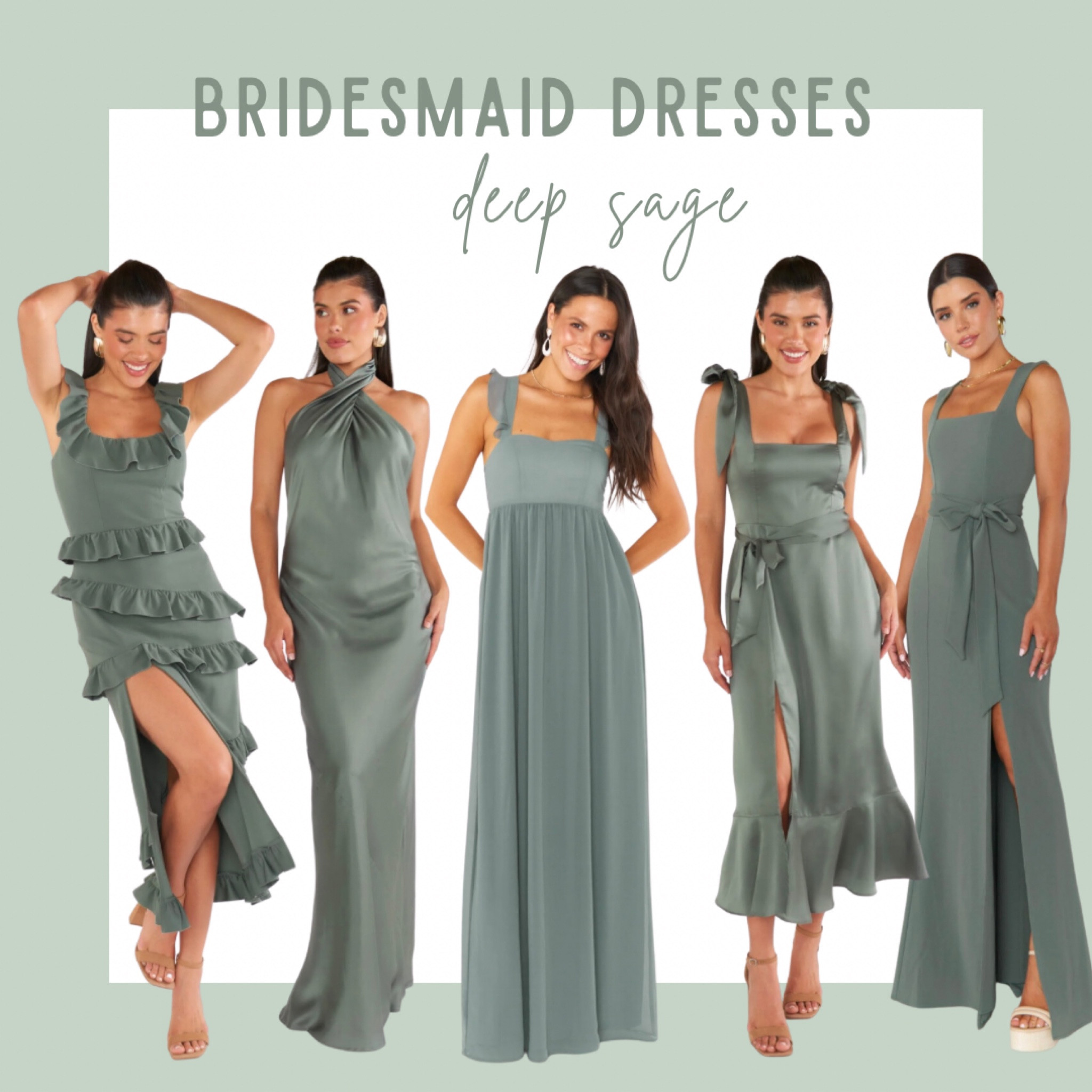 show me your mumu sage bridesmaid dresses Mismatched Bridesmaid Gowns main image 0