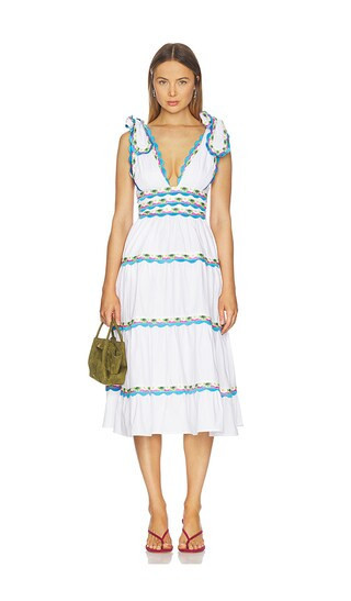 CeliaB Chelili Dress White in White,Blue. - size S | Revolve Clothing (Global)